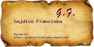 Gajdics Franciska névjegykártya